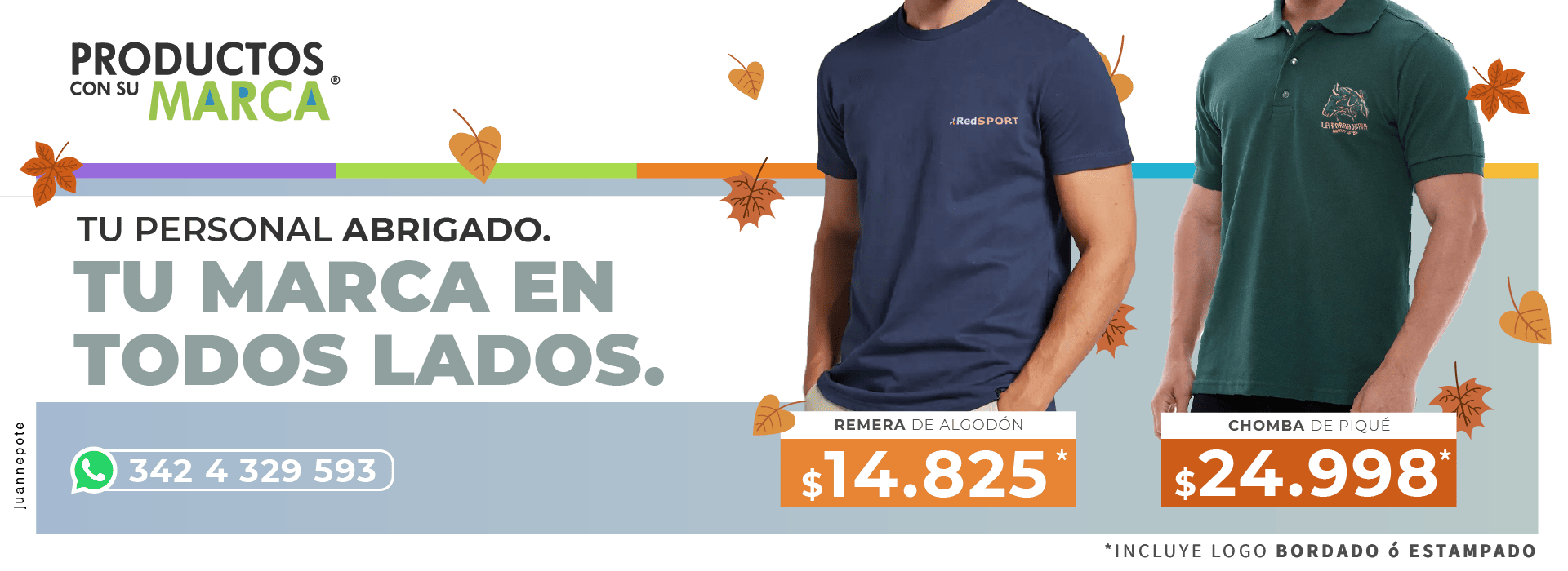 remera y chomba con su logo